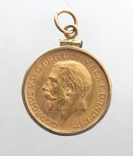 British Gold Coin Mounted Pendant 