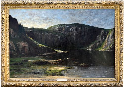 Gustave Courbet (1819 - 1877) "Cliff Near Ornans"