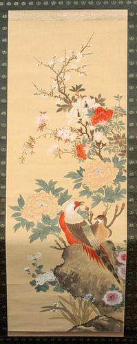 JAPANESE SCROLL PAINTING C. 1900