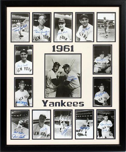 1961 NEW YORK YANKEE AUTOGRAPHED PHOTO COLLAGE