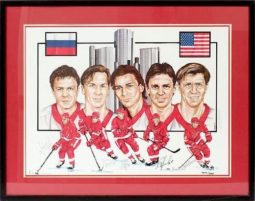 DETROIT RED WINGS SIGNED LITHOGRAPH