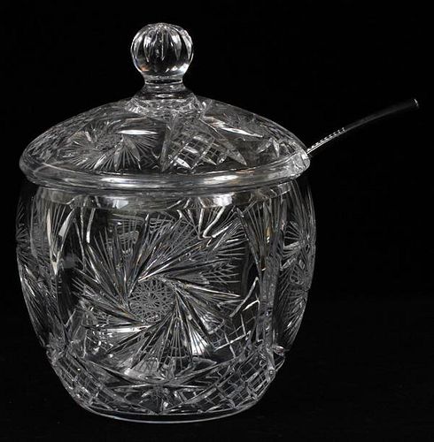 CUT CRYSTAL COVERED PUNCH BOWL