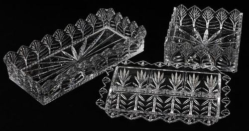 CRYSTAL HAND CUT SERVING DISHES
