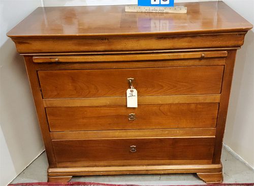 CHERRY BEAUFURN 3 DRAWER CHEST W/PULL OUT SHELF 34-1/2"H X 39-1/2"W X 19-3/4"D