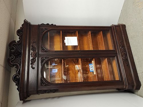 C1860 ROSEWOOD 2 DOOR OVER 1 DRAWER BOOKCASE- RECENTLY REMOVED FROM FDR'S TOP COTTAGE AFTER THE ORIGINAL ONE WAS RETURNED 8' 8 1/2"H X 68 1/2"W X 19 1