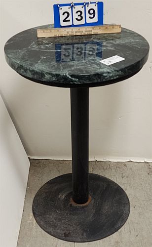 METAL PED BASE MARBLE TOP TABLE 29"H X 19 1/2" DIAM
