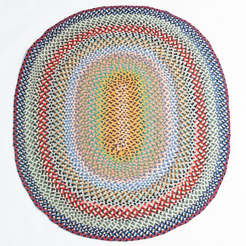 Set of Four Small Oval Hooked Rugs