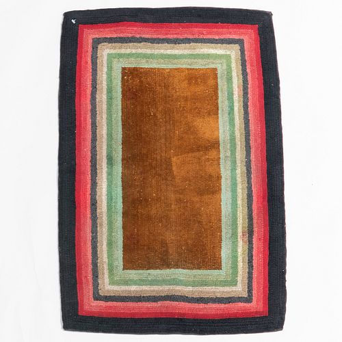 Three Small Hooked Rugs with Black Ground 