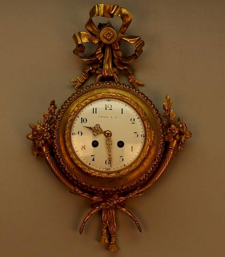 Antique TIFFANY & Co. Gilt Bronze Cartel Clock