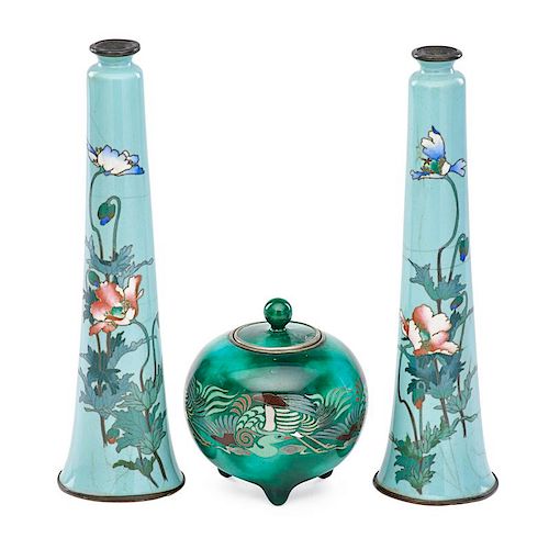 GROUP OF ANDO TYPE JAPANESE CLOISONNE