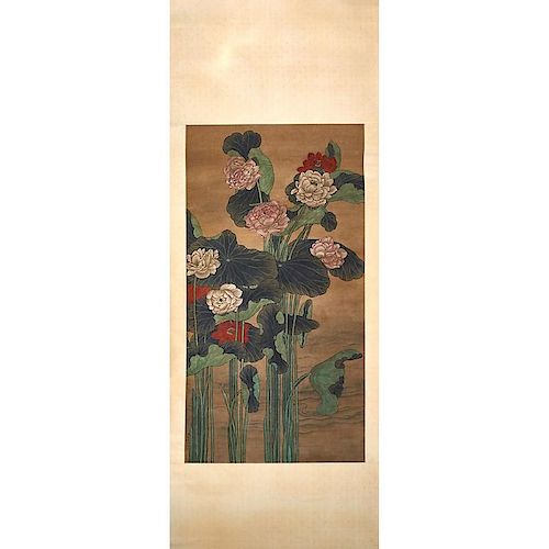 CHINESE SCROLL 中国花卉繪畫