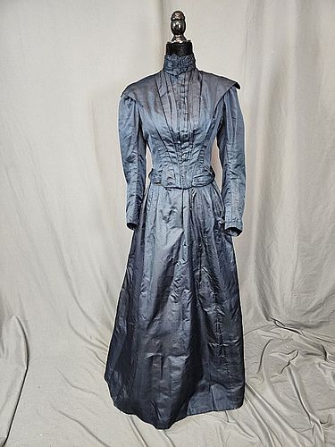 Antique Midnight Blue Silk Faille 2 Pc Dress