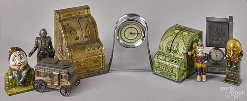 Six miscellaneous still banks, to include First Federal Savings, Four Coin Bank