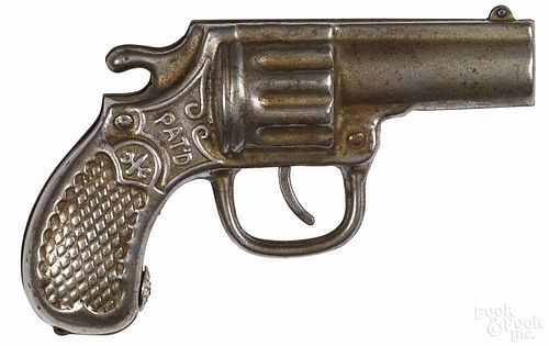 Richard Elliot steel pistol bank, 5 1/2'' l.