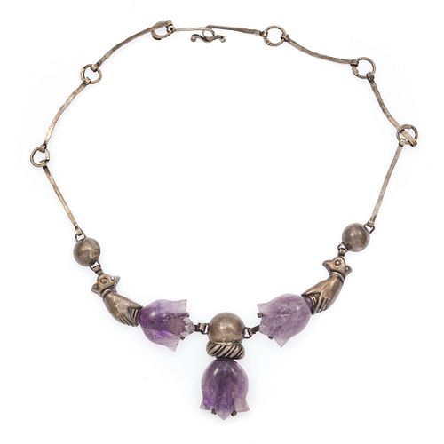 William Spratling Mexican Amethyst, Sterling Silver Necklace