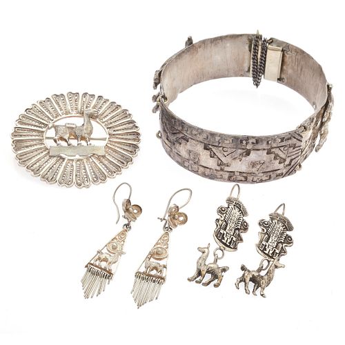 Collection of Vintage Peruvian Silver Jewelry