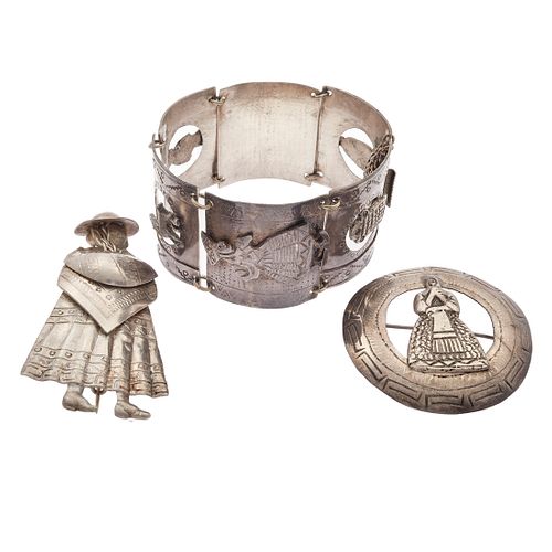 Collection of Vintage Figural Peruvian Silver Jewelry