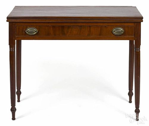 Pennsylvania Sheraton mahogany games table, early 19th c., 29 1/2'' h., 36'' w.