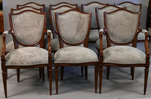 Set of 10 Shield Back Dining Chairs