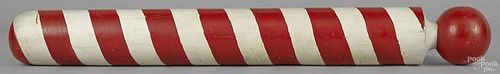 Carved and painted barber pole, 19th c., 38 1/2'' h.