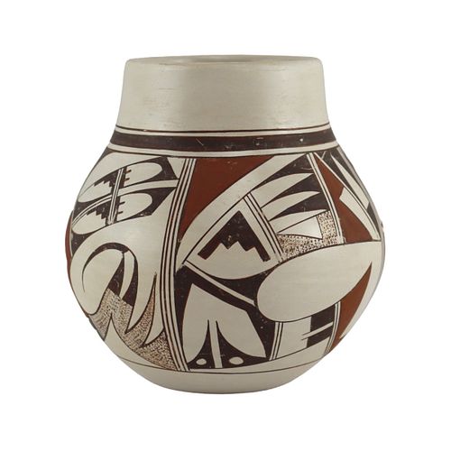 Joy Navasie (1919-2012) (Frog Woman) - Hopi Polychrome Vase c. 1960s, 6" x 6" (P3768)