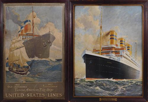 Worden Wood & Fred J. Hoertz: Pair of Ship Posters