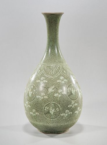 Korean Celadon Crackle Glazed Vase