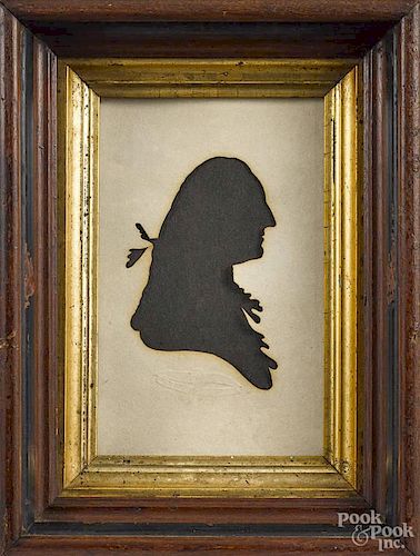 Pair of Peale Museum hollowcut silhouettes, 19th c., 6'' x 3 3/4''.