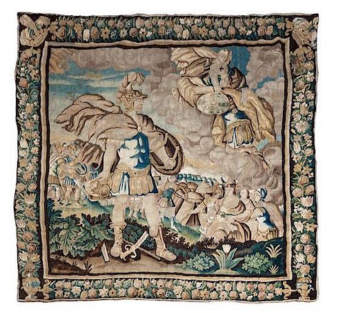 A Flemish Tapestry Height 111 x width 108 inches.