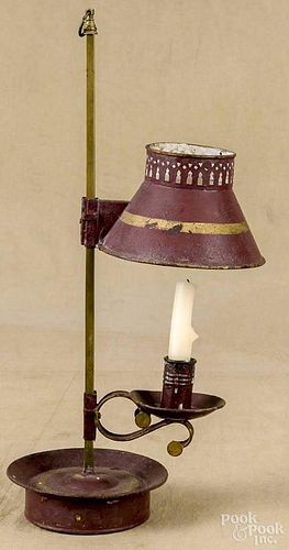 French tole adjustable candlestand, 19th c., 20'' h.