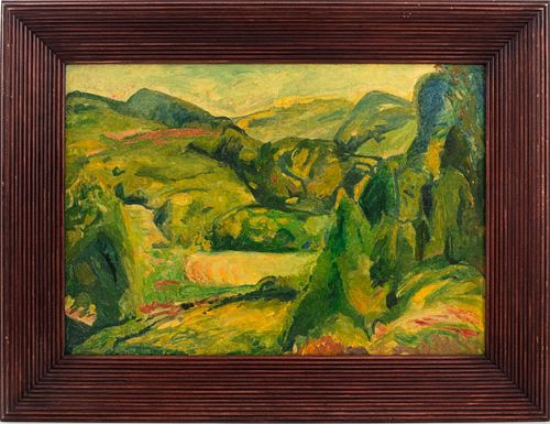 Alfred Henry Maurer "Fauve Landscape" Oil on Board