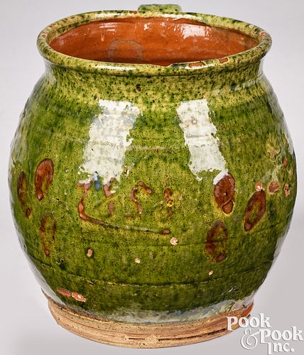 Redware mush mug, dated 1851