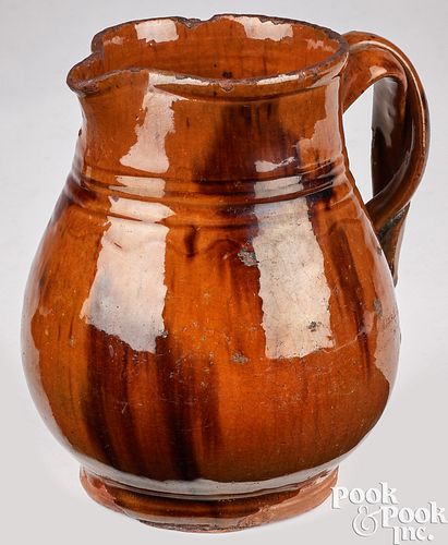 Small redware pitcher, 19th c.