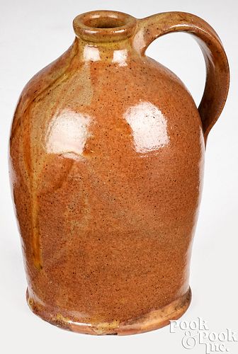 Small New England redware jug, 19th c.