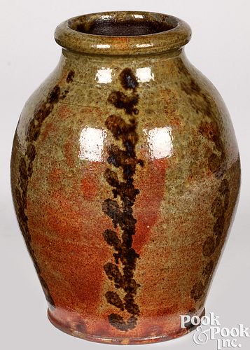 Middlebury, Vermont redware jar, 19th c.