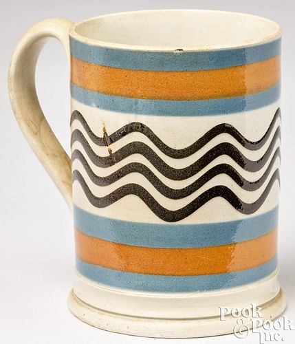 Mocha wavy line mug, 19th c.