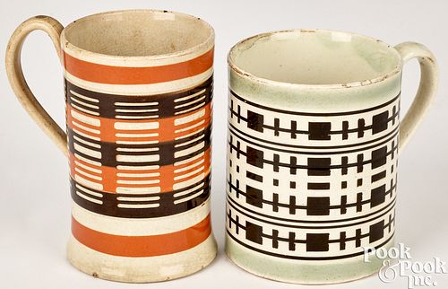 Two mocha mugs, 19th c.