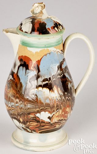 Mocha covered cream pitcher, 19th c.