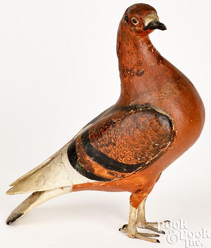 John Reber carved and gessoed pigeon