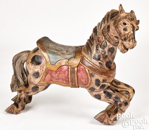 Small carved and painted carousel horse