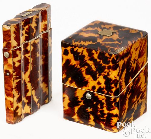 Two tortoise shell boxes, 19th c.
