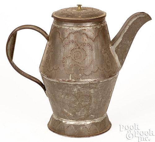 Pennsylvania tin coffeepot, 19th c.