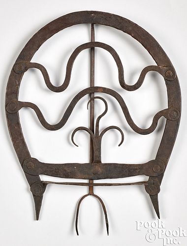 Wrought iron game roaster, early 19th c.