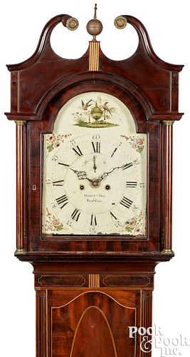 New York Federal mahogany tall case clock