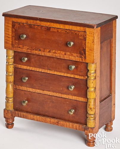 Miniature Pennsylvania Sheraton chest of drawers