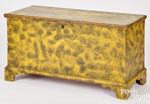 Pennsylvania painted pine blanket chest, 19th c.,