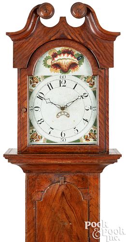 New Hampshire painted pine tall case clock
