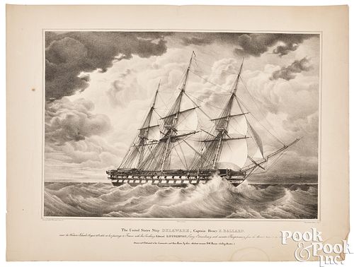 Lithograph of The United States Ship Delaware