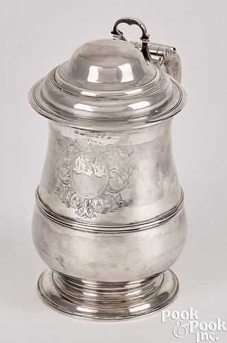George III silver tankard, 18th c.