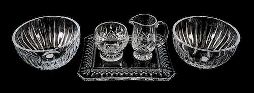 A Group of Five Waterford Glass Articles Length of tray 10 1/4 inches.